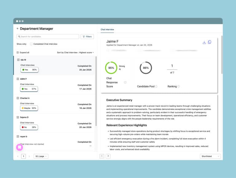 Sapia.ai: Talent Insights profiles
