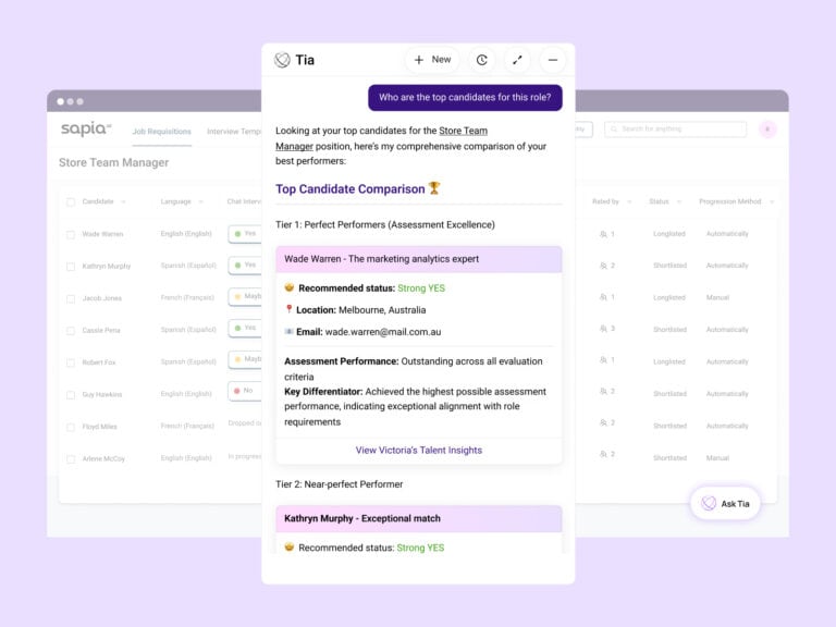 Sapia.ai: Tia talent assistant