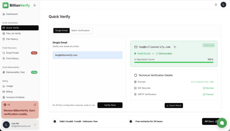 BillionVerify screenshot 3 of 5