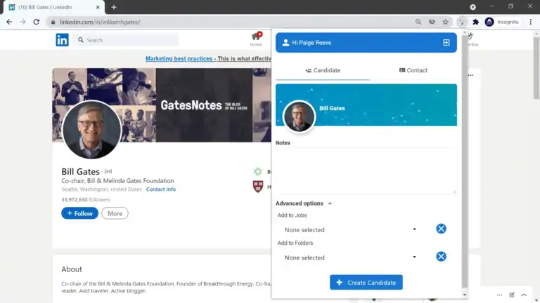 Manatal: Chrome extension candidate import