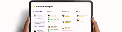 Teamtailor: Candidate pipeline on tablet