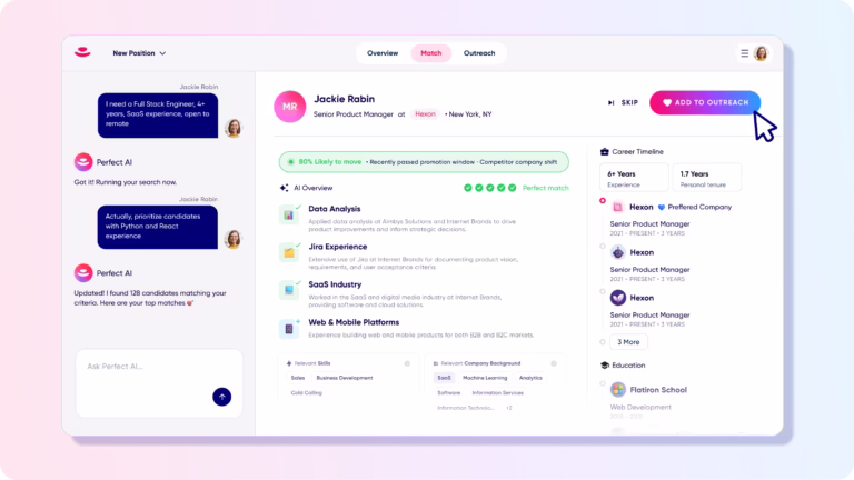 GoPerfect: Overview screen