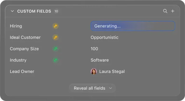 Close: Lead custom fields