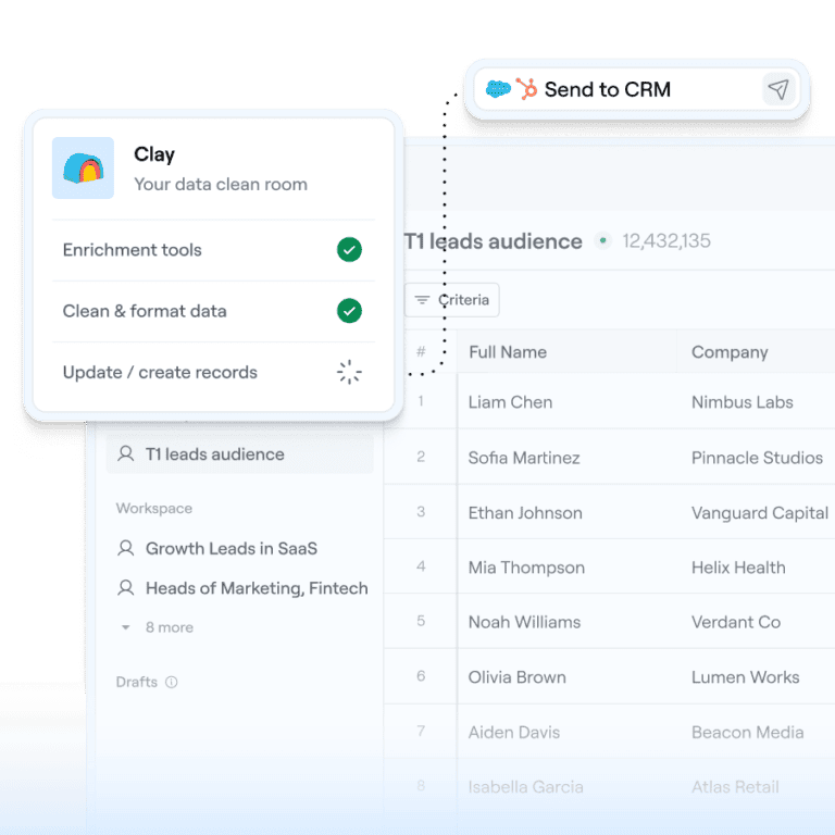 Clay: CRM lead list with enrichment