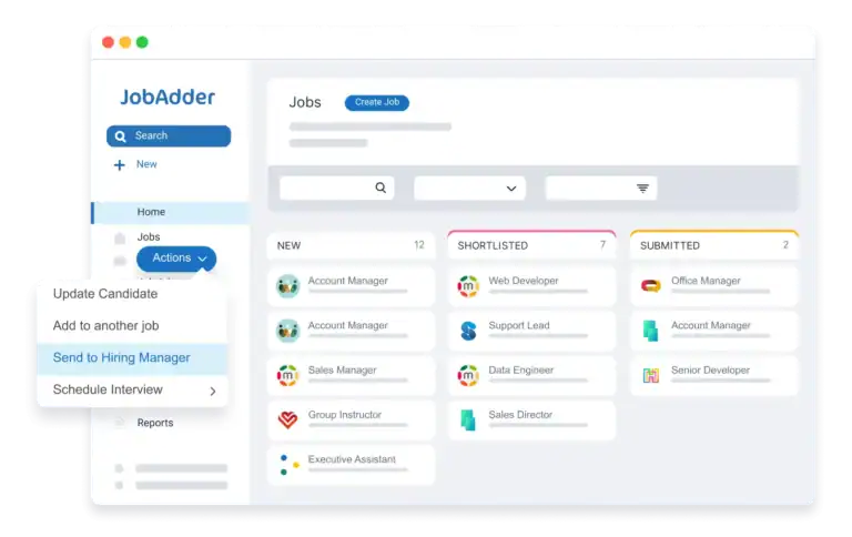 JobAdder: Application tracking
