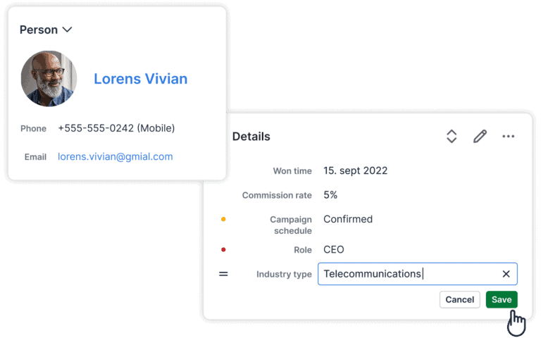 Pipedrive: Contact management