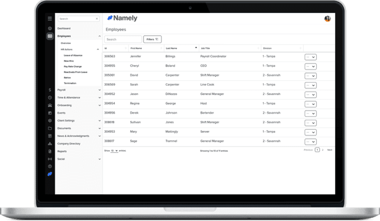 Namely: Employee actions