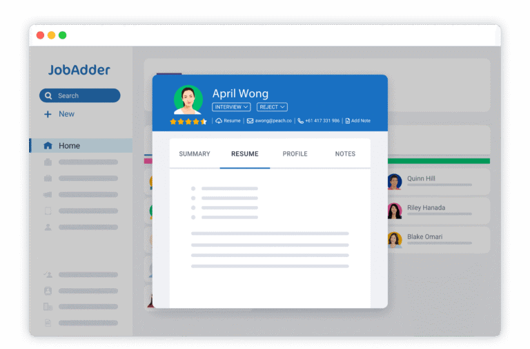 JobAdder: Candidate management
