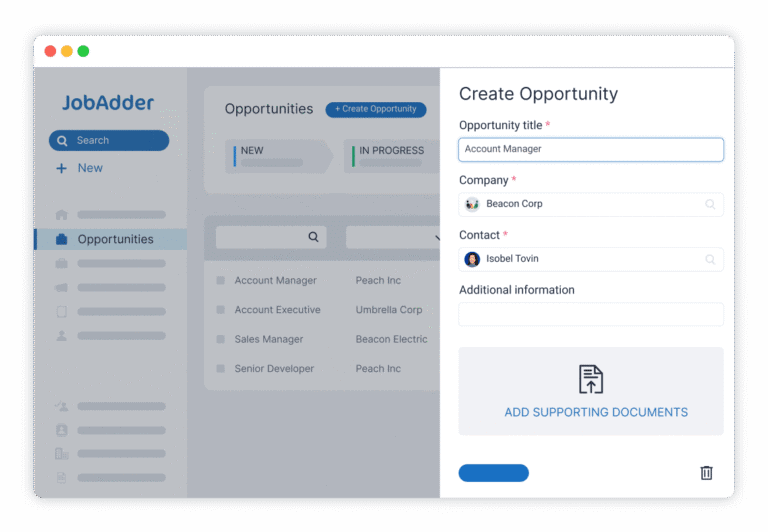 JobAdder: Create opportunity