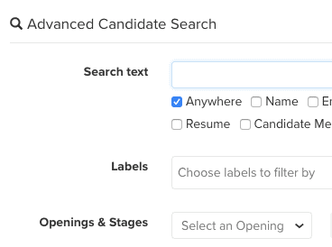 Trakstar Hire: Candidate search