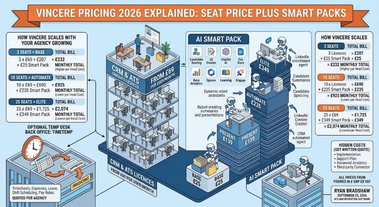 Vincere Pricing 2026: Seat Price Plus Smart Packs Explained