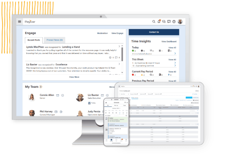 Paycor: Workforce management screens