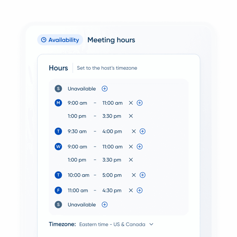 Calendly: Availability settings