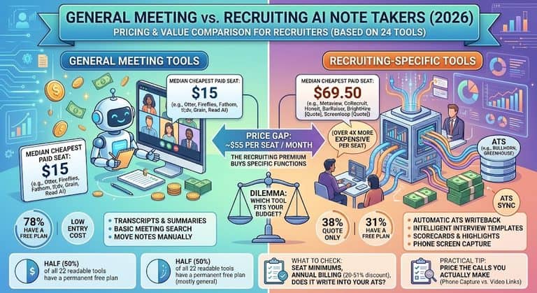AI Note Taker Pricing 2026: 24 Tools Compared for Recruiters
