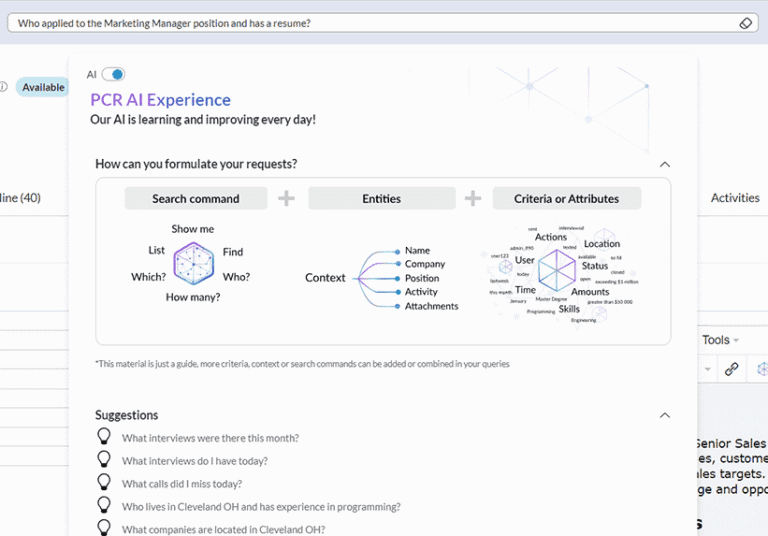 PCRecruiter: AI search