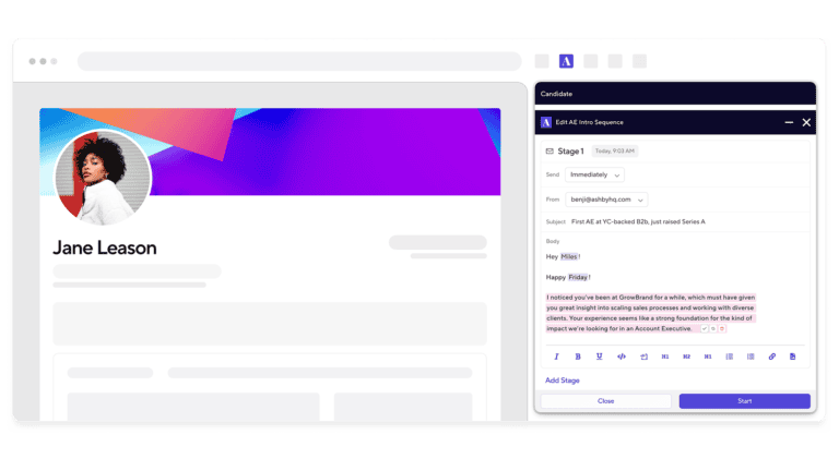 Ashby: AI sourcing