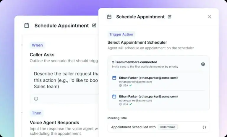 JustCall: Schedule appointment action