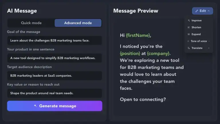 Linked Helper: AI message composer