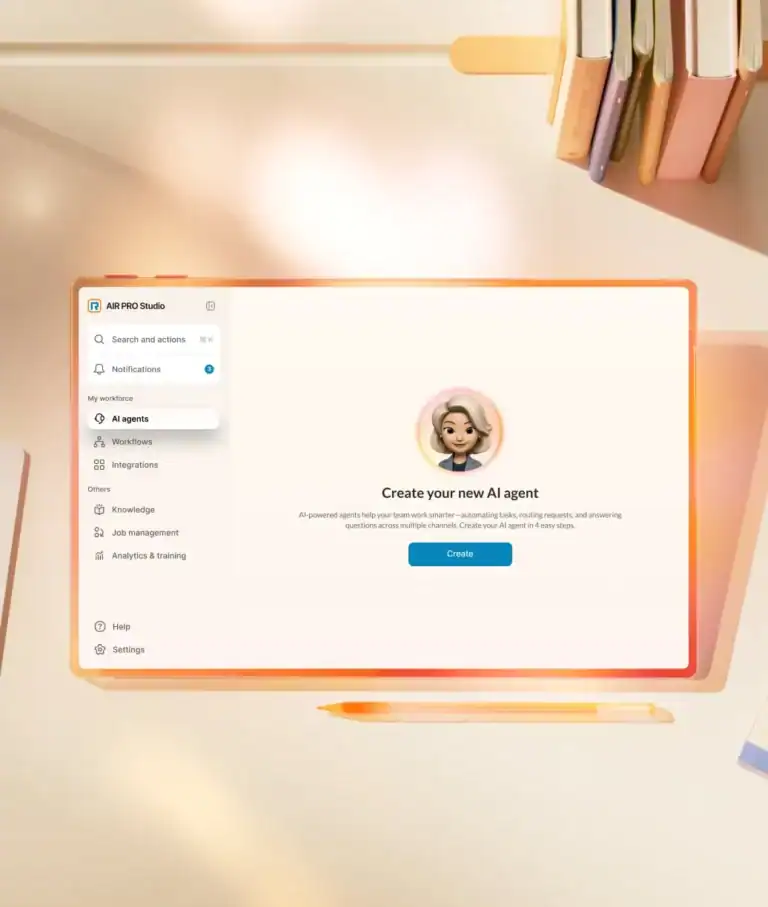 RingCentral: AIR Pro Studio on tablet
