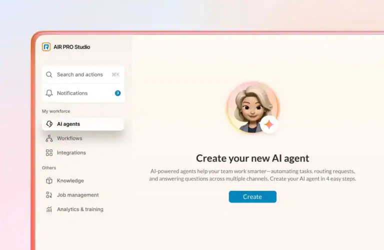 RingCentral: AIR Pro Studio agent builder