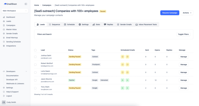 EmailBison: Email sequencer overview