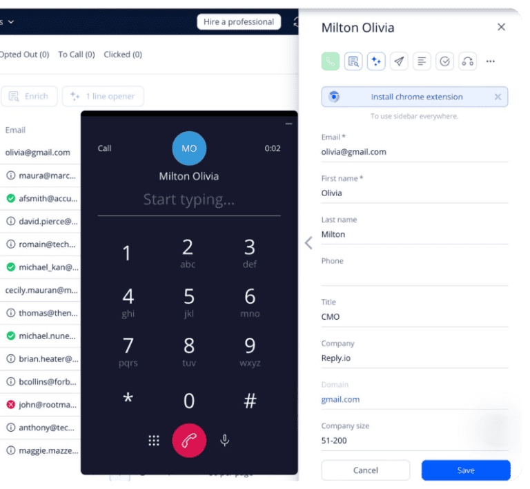 Reply.io: Cloud calls and SMS