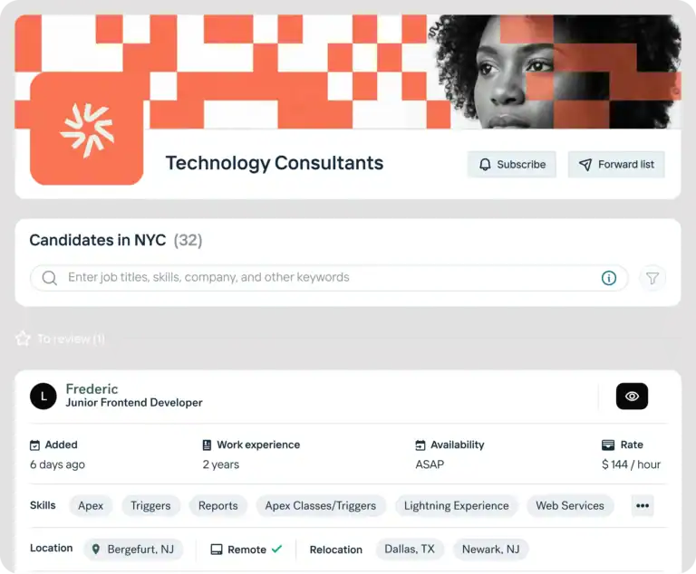 Candidately: Client portal