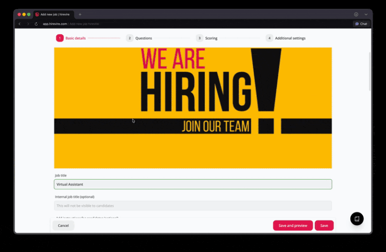 Hirevire: Create a screening