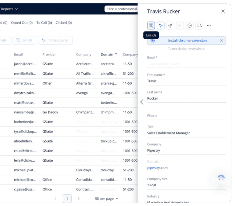 Reply.io: Contact enrichment