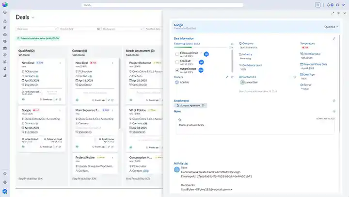 PCRecruiter: Deals workflow