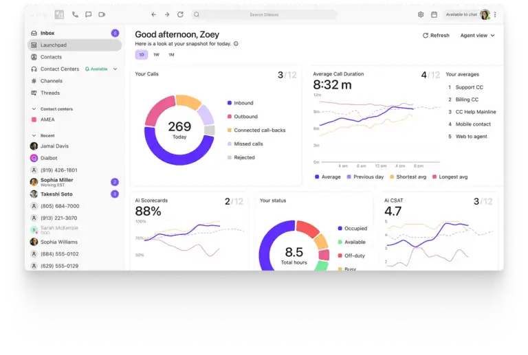 Dialpad: Sales calling interface