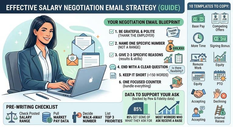 Salary Negotiation Email Examples: 10 Templates to Copy in 2026