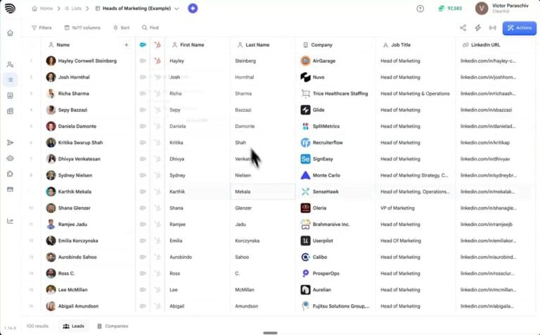 Cleanlist: Enriching a lead list
