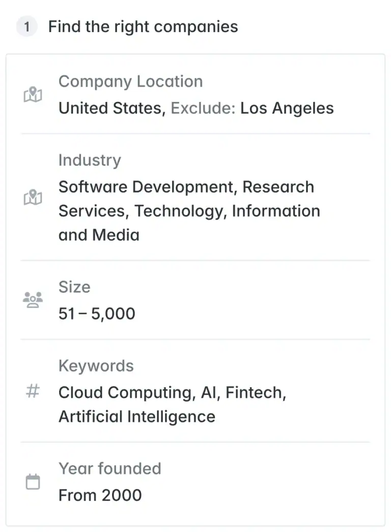 Hunter: Company search results