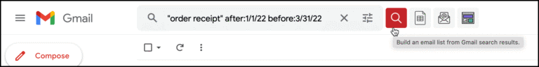 GMass: List from Gmail search