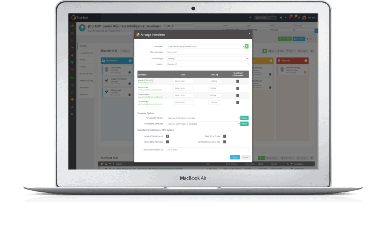 Tracker RMS: Interview scheduling
