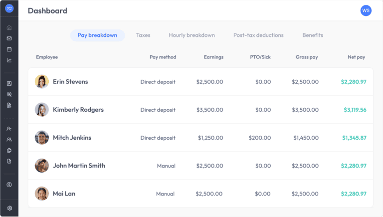 Workstream: Payroll platform view