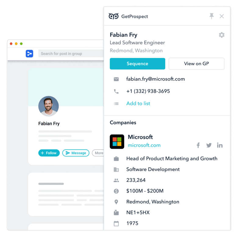 GetProspect: Email finder extension