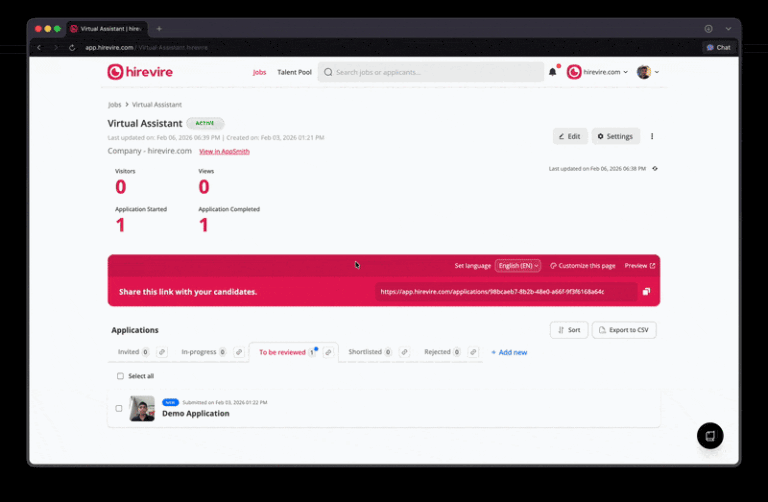 Hirevire: Review and score applicants