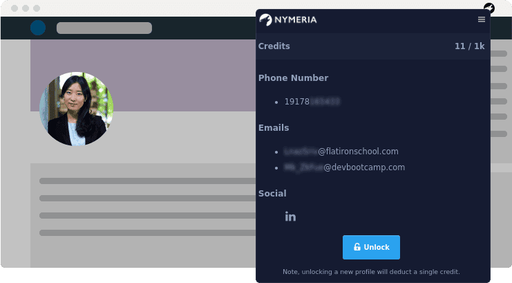 Nymeria: Browser extension contact data
