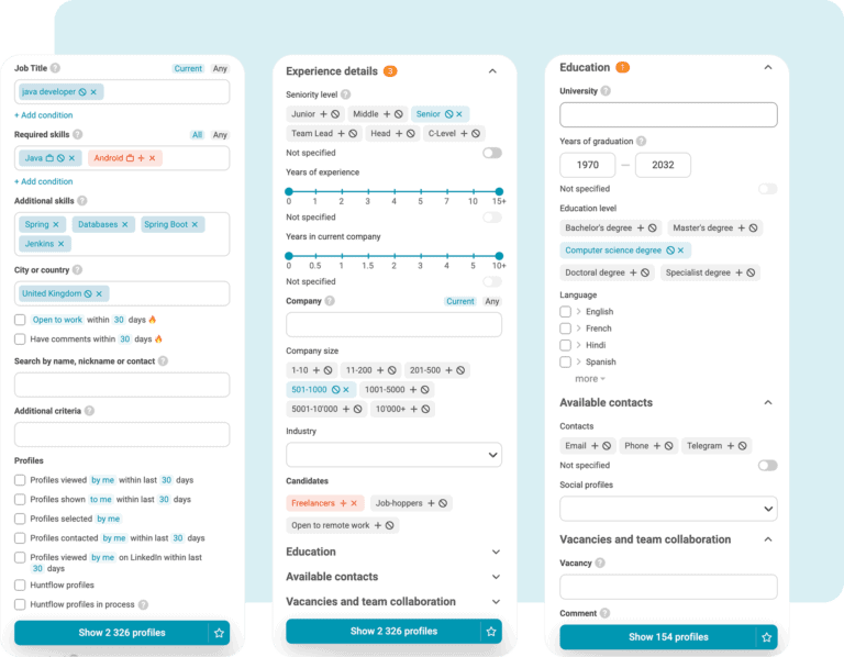 AmazingHiring: Candidate search