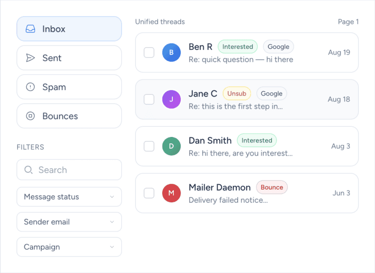 EmailBison: Unified master inbox
