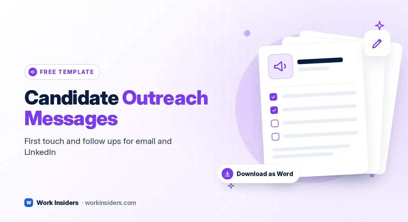 Candidate outreach message templates for email and LinkedIn