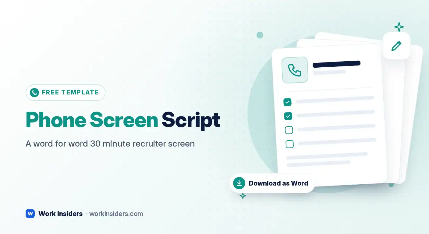 Recruiter phone screen script template