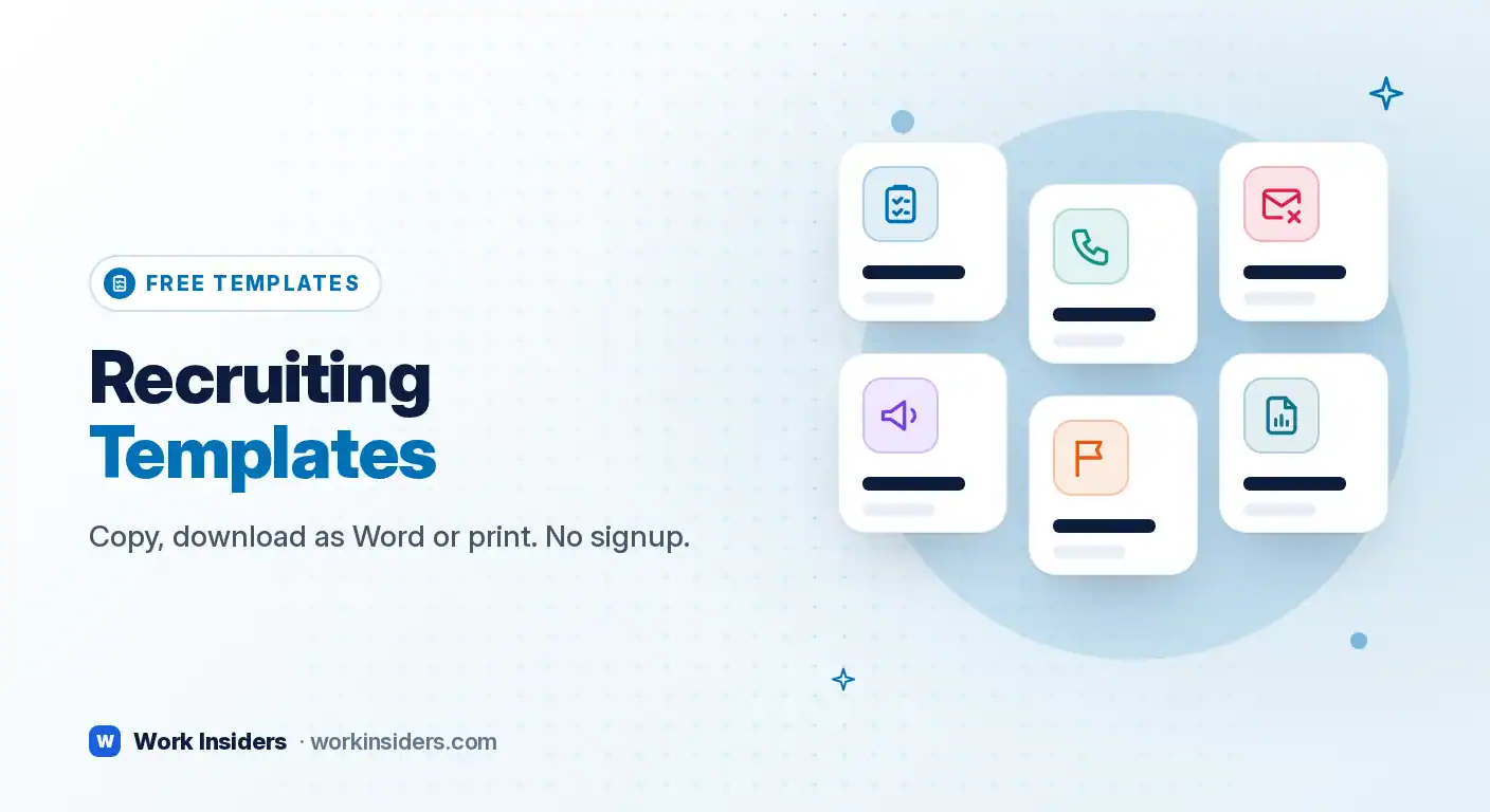 Free recruiting templates to copy, download as Word or print