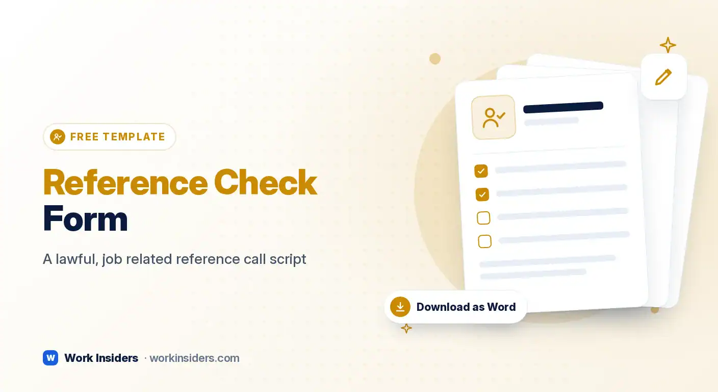 Reference check form template